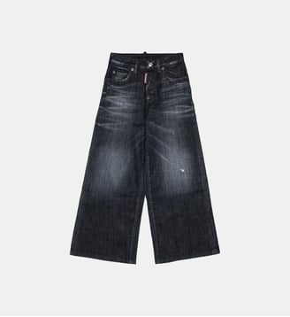 Jean regular noir avec ruptures - Traveller Jean - Dsquared2 - Denim noir