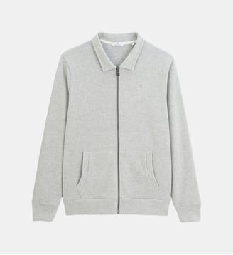 Sweat zippé French Rib col chemise Serge Blanco