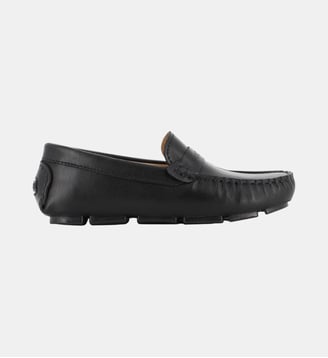 Moccasins en cuir de vachette - BOSS Kidswear - Black
