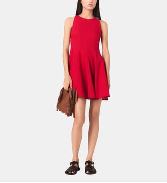 Robe courte évasée en lin mélangé - Maje - Rouge