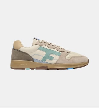 Running tissu suede OLIVE - Faguo - Crème et gris