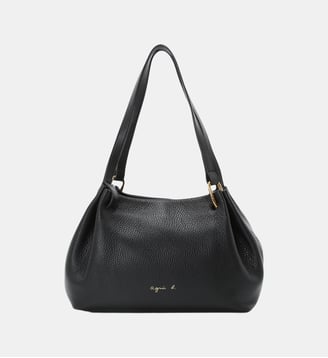 sac porté épaule en cuir Brooklyn - Agnès b. - Noir