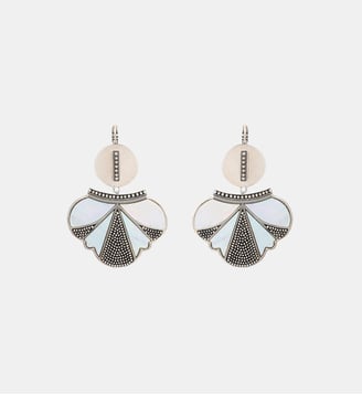 Boucles d'oreilles dormeuses   - Hawaï - Satellite - Blanc