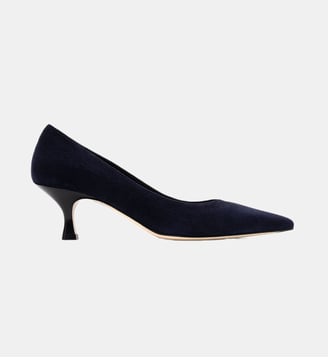 Roma - Escarpins En Cuir Chèvre Velours Marine - Parallèle - Marine