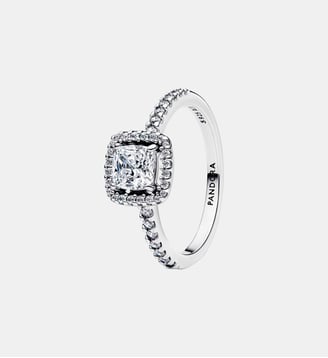 Bague Halo Carré Scintillante - Pandora - Argenté