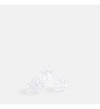 Lot de 3 bougeoirs en verre transparent texturé - La Redoute Interieurs - Transparent