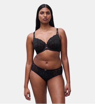Shorty dégagé avec bijou - Chantelle - Noir