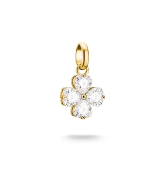 Charm trèfle avec zirconia blanc taille cœur Thomas Sabo