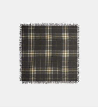 Mini carré Swann Tartan - Bompard - Charbon et olive