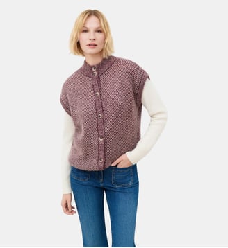 Gilet micky - Motif uni - Polyamide recycle - Caroll - Bordeaux