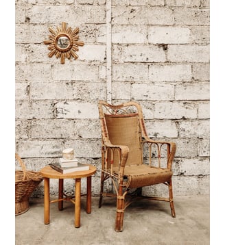 Grand fauteuil en rotin Martin N°52- Produit chiné - Debongout - Bois