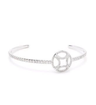 Bracelet jonc Perpétuel.le pavé - Loyal.e Paris - Or blanc