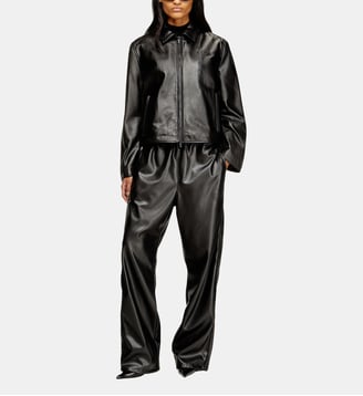 Veste de coach en cuir - Diesel - Noir
