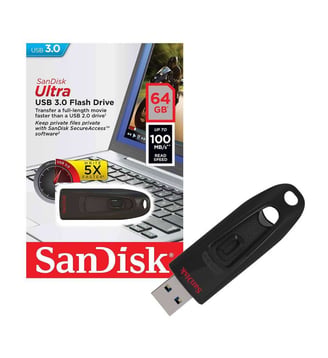 Clé USB Ultra 64GB 3.0 - Sandisk - Noir
