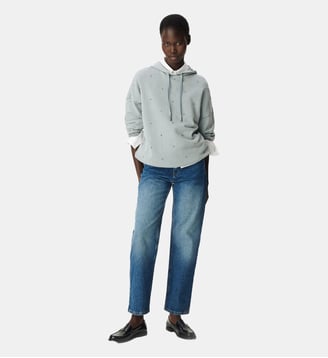 Sweat broderies strass - Ikks - Bleu acier