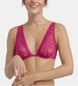 Soutien-gorge foulard en dentelle Romance - Dim - Fuchsia