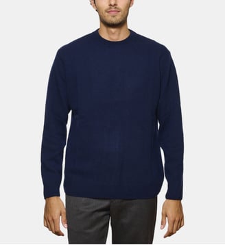 Pull Col Rond Marine en laine et cachemire - Atelier Privé - Bleu marine