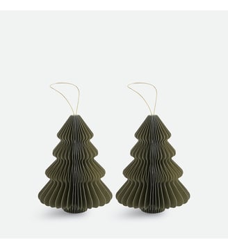 Lot de 2 sapins pliables, hauteur 15 cm - La Redoute Interieurs - Vert