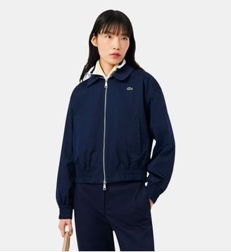 Veste gabardine stretch double col - Lacoste - Bleu marine