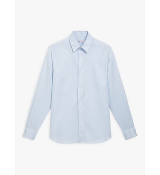 Chemise Andy droite sergé de coton - Agnès b. - Bleu ciel