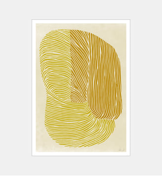 Poster   Yellow Reef - The Poster Club x Rebecca Hein - Poster & Frame - Jaune et neutre