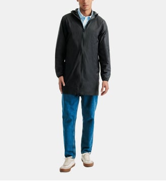 Imperméable long à capuche paquetable Oban - Jott - Noir