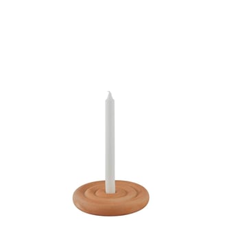 Bougeoir en grès à base ronde - OYOY - Beige