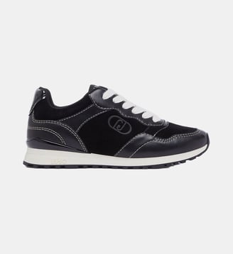 Sneakers en cuir et daim - Liu Jo - Noir