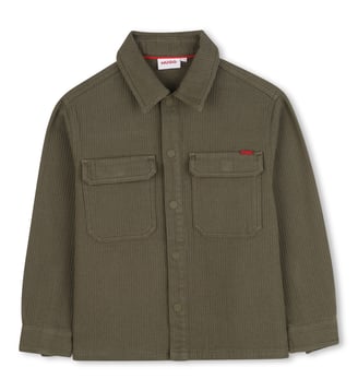 Chemise en velure côtelée - Hugo Kids - Kaki