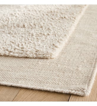 Tapis de couloir noué à la main, en laine - AM.PM - Craie