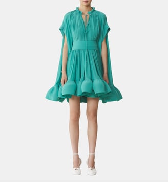 Robe Courte En Charmeuse - Lanvin - Vert