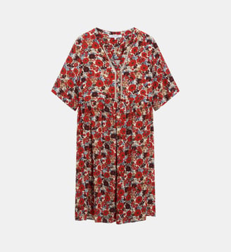 Robe courte fleurie - COLLE - Gerard Darel - Écru