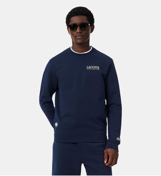 Sweatshirt molleton Édition Roland-Garros - Lacoste - Bleu marine