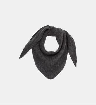 Foulard triangle maille poilue - Claudie Pierlot - Gris chine