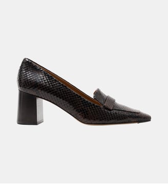 Bosco - Mocassins En Cuir Imprimé Python - Parallèle - Expresso
