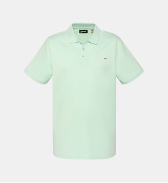 Polo azur en coton piqué - Schott - Vert pastel
