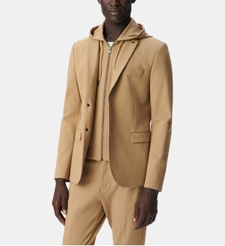 Veste de costume maille capuche - Ikks - Beige foncé