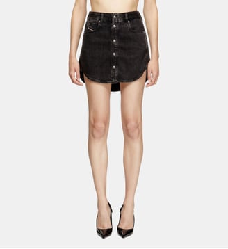 Jupe en jean avec boutons - Diesel - Noir