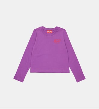 T-shirt manches longues avec logo - Diesel Kids - Violette