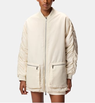 Bomber long en satin technique - Pinko - Blanc