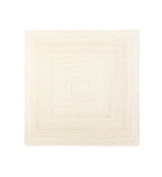 Tapis carré jute blanchi - La Redoute Interieurs - Bleu denim