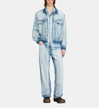 Veste trucker en denim skeleton mi-léger - Diesel - Bleu clair