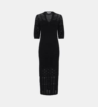 Robe longue en crochet - RIANA - Gerard Darel - Noir