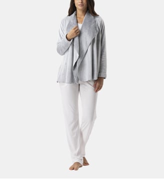 Veste en peluche flanelle ESSENTIEL 873 - Lingerie Le Chat - Gris