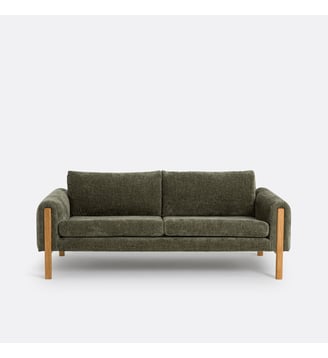 Canapé, velours texturé, 3 places - La Redoute Interieurs - Kaki