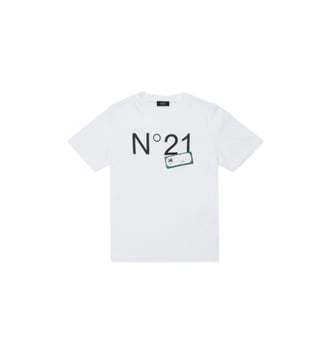 T-shirt avec logo sur le devant - N°21 - Blanc