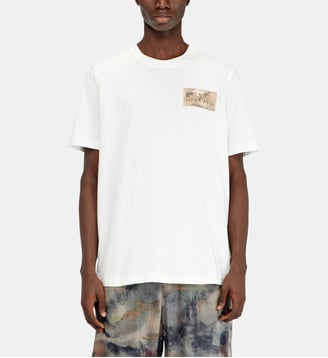 T-shirt avec empiècement camouflage - Diesel - Blanc