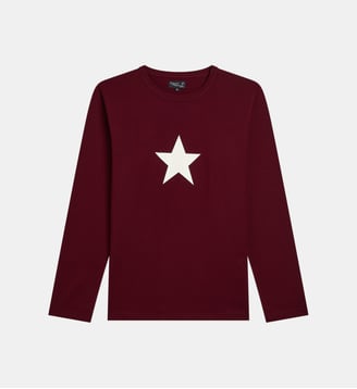 t-shirt en coton sérigraphié - Agnès b. - Rouge bordeaux