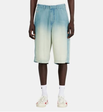Short en denim fluid surteint - Diesel - Bleu clair