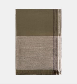 Etole imprimé tartan en cachemire - Bompard - Bronze